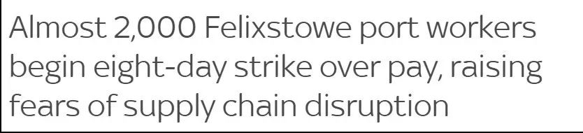英国费利克斯托港爆发大罢工，船司调整船期取消挂靠！